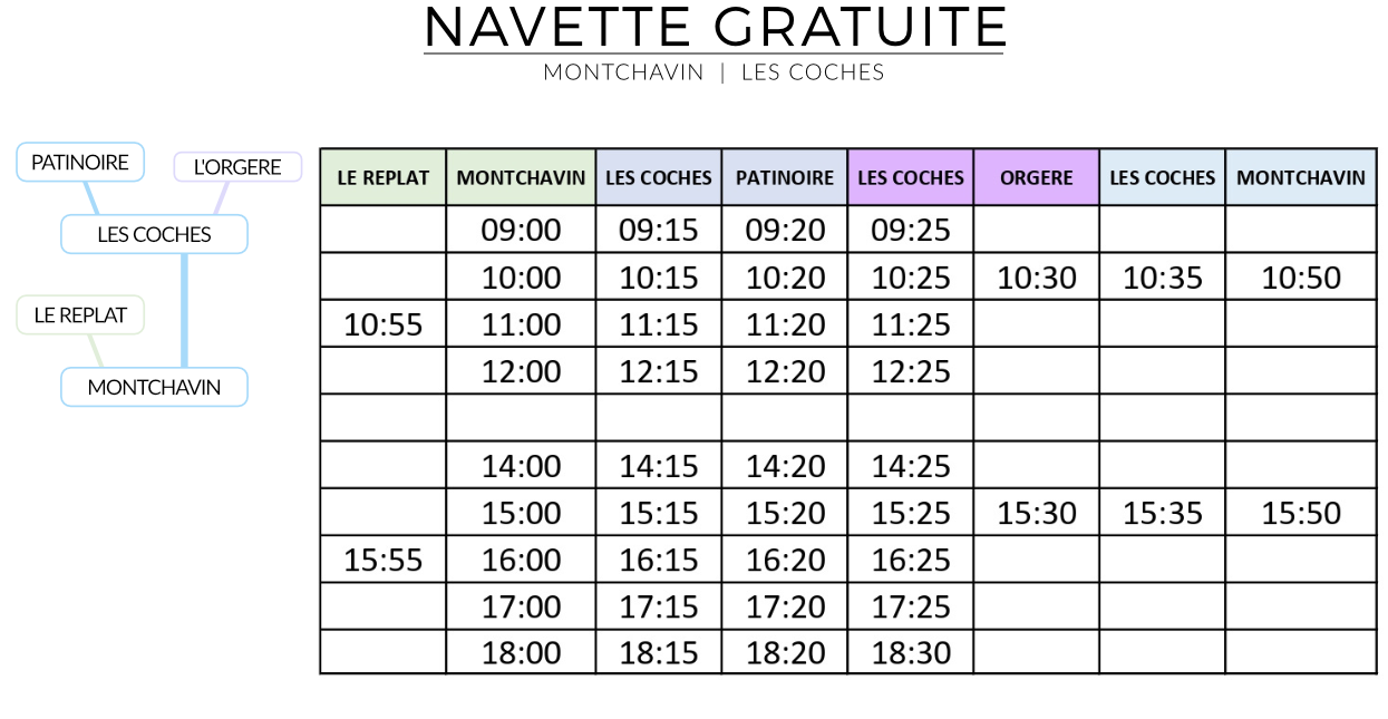 Horaires navettes Montchavin-les Coches
