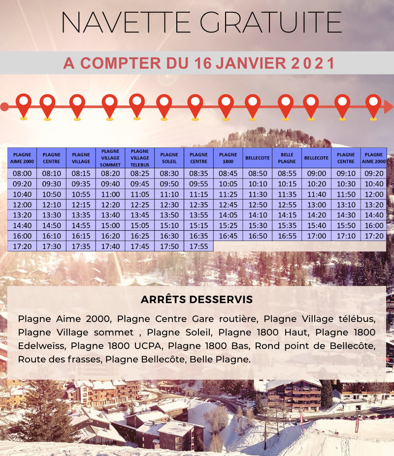 Horaires navette altitude
