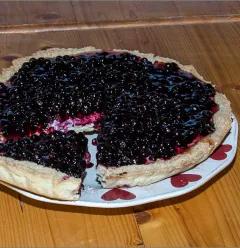 Bosbessentaart in restaurant Le Joli Bois