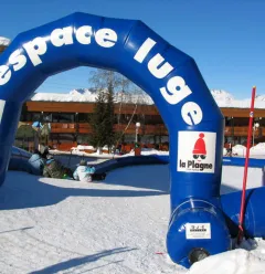 Vertrek vanaf het sleegebied Plagne Centre