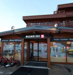 Ingang vanaf de skipistes Allais Ski Plagne Centrum