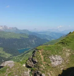 Pad van la Croix au Berger, vallei van la Plagne