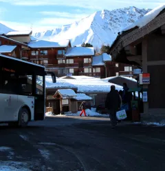 Shuttlehalte - Vertrek naar Plagne Soleil