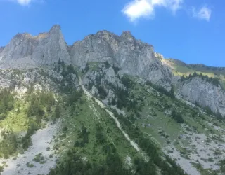 Pad van la Roche de Janatan, vallei van la Plagne