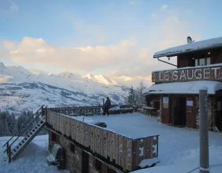Terras met uitzicht op de Mont Blanc