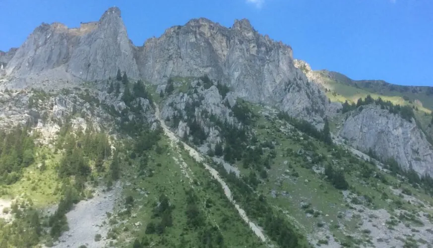 Pad van la Roche de Janatan, vallei van la Plagne