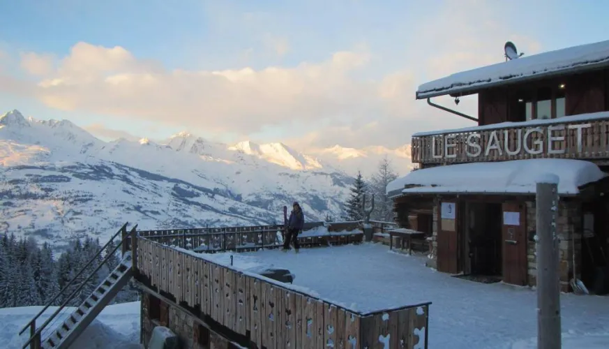 Terras met uitzicht op de Mont Blanc