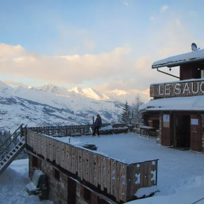 Terras met uitzicht op de Mont Blanc