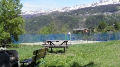 Terrain avec table de picnic et barbecue Terrain multi-sport