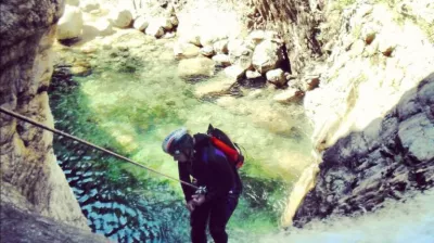 Afdaling "en rappel" Canyoning