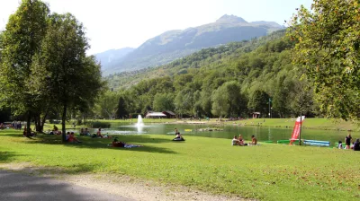 Sportvelden, recreatiecentrum Aime slopes - vallei van Plagne