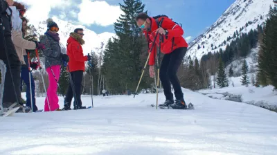 Uitstapje met sneeuwschoenen