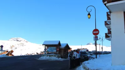 Shuttlehalte aankomst Plagne Soleil