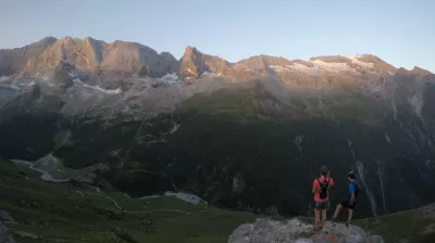 Zicht op de refuge de la Glière